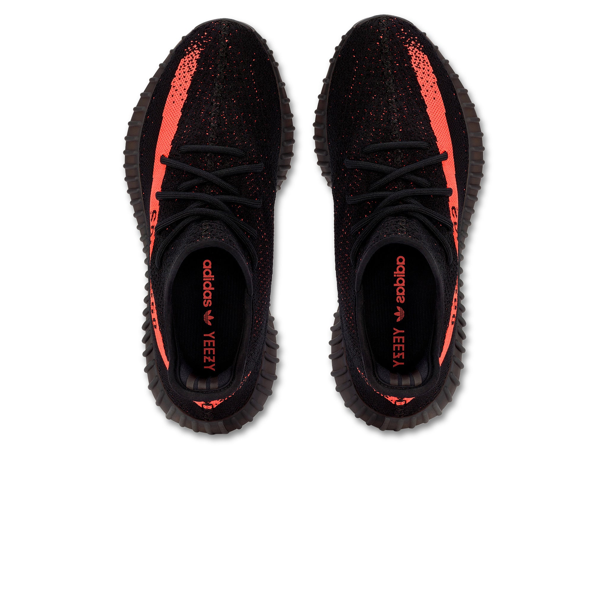 Top view of Adidas Yeezy Boost 350 V2 Core Black Red BY9612